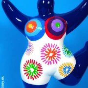 blue Nana figurine “Firework” ceramic 22cm / 8.7 inches