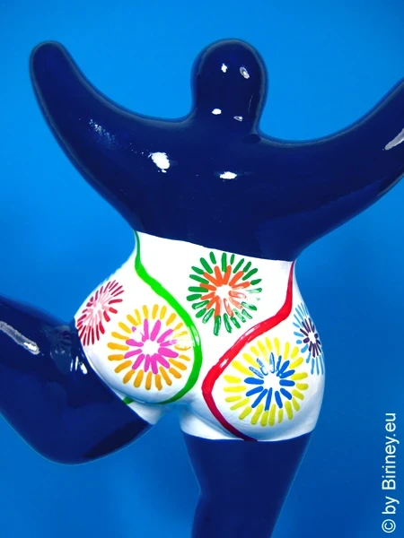 blue Nana figurine “Firework” ceramic 22cm / 8.7 inches