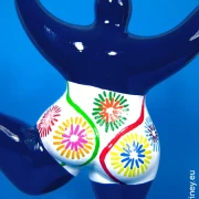 blue Nana figurine “Firework” ceramic 22cm / 8.7 inches