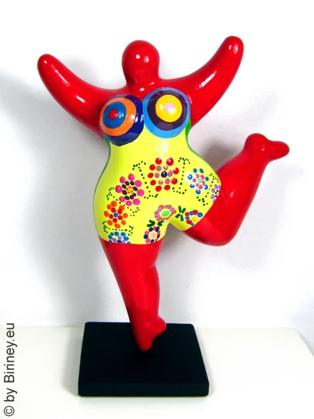 red Nana figurine “Summer” ceramic 22cm / 8.7 inches