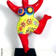 red Nana figurine “Summer” ceramic 22cm / 8.7 inches