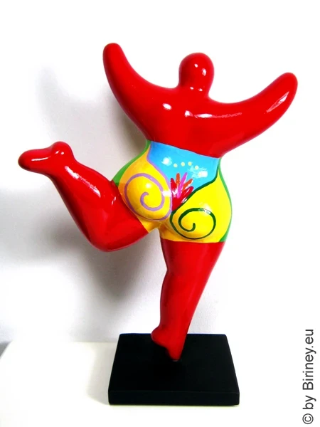 red Nana figurine “Summer” ceramic 22cm / 8.7 inches