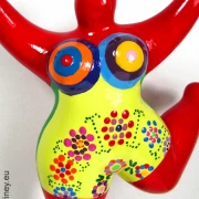 red Nana figurine “Summer” ceramic 22cm / 8.7 inches