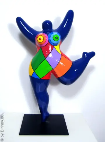 blaue Nana-Figur Polygonmuster aus Keramik!  31cm
