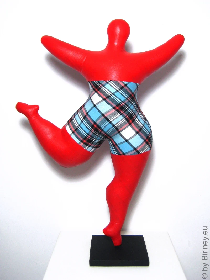 red Nana figure with lilac pattern! SL Hight 45cm/ 17.7 inches