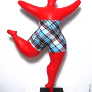 red Nana figure with lilac pattern! SL Hight 45cm/ 17.7 inches