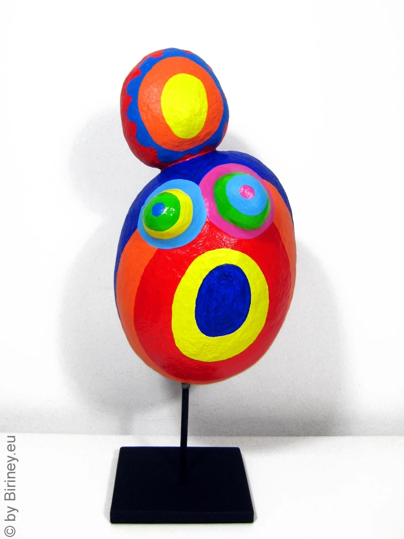 abstrakte Frauen-Figur aus Holzmaché handbemalt  36cm