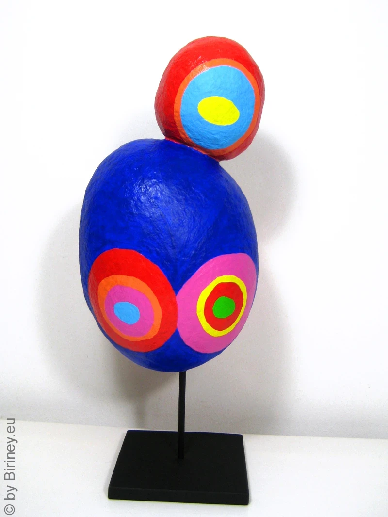 abstrakte Frauen-Figur aus Holzmaché handbemalt  36cm