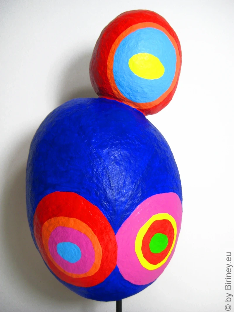 abstrakte Frauen-Figur aus Holzmaché handbemalt  36cm
