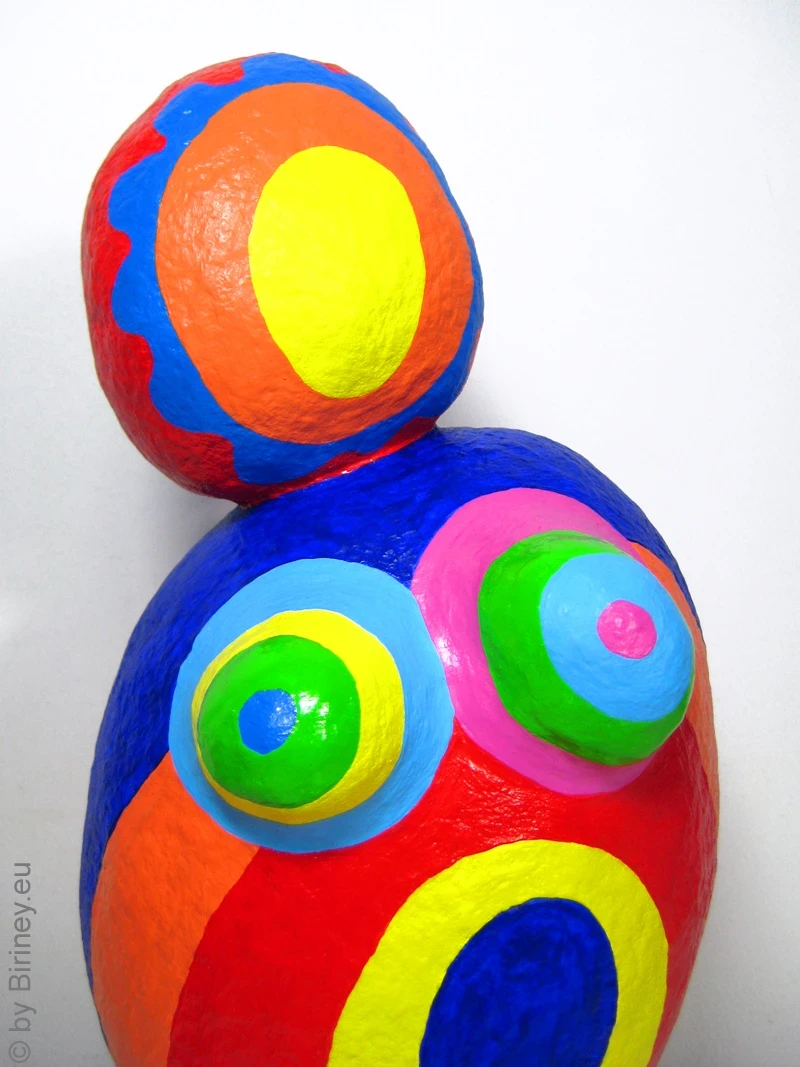 abstrakte Frauen-Figur aus Holzmaché handbemalt  36cm