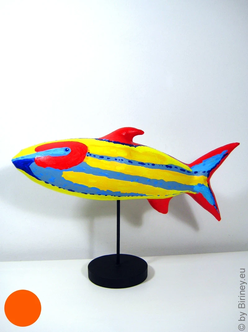 striped Fish sculpture SL handmade Length 40cm / 15.7 inches