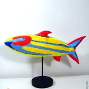 striped Fish sculpture SL handmade Length 40cm / 15.7 inches