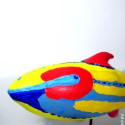 gestreifter Fisch SL Skulptur Länge 40cm