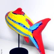 gestreifter Fisch SL Skulptur Länge 40cm
