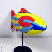 gestreifter Fisch SL Skulptur Länge 40cm