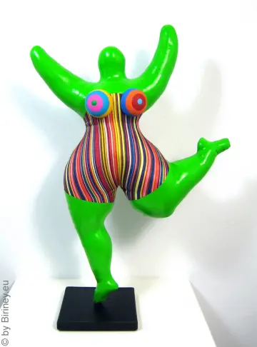 green Nana figure with stripe pattern! SL Hight 34 cm/ 13.4 inches