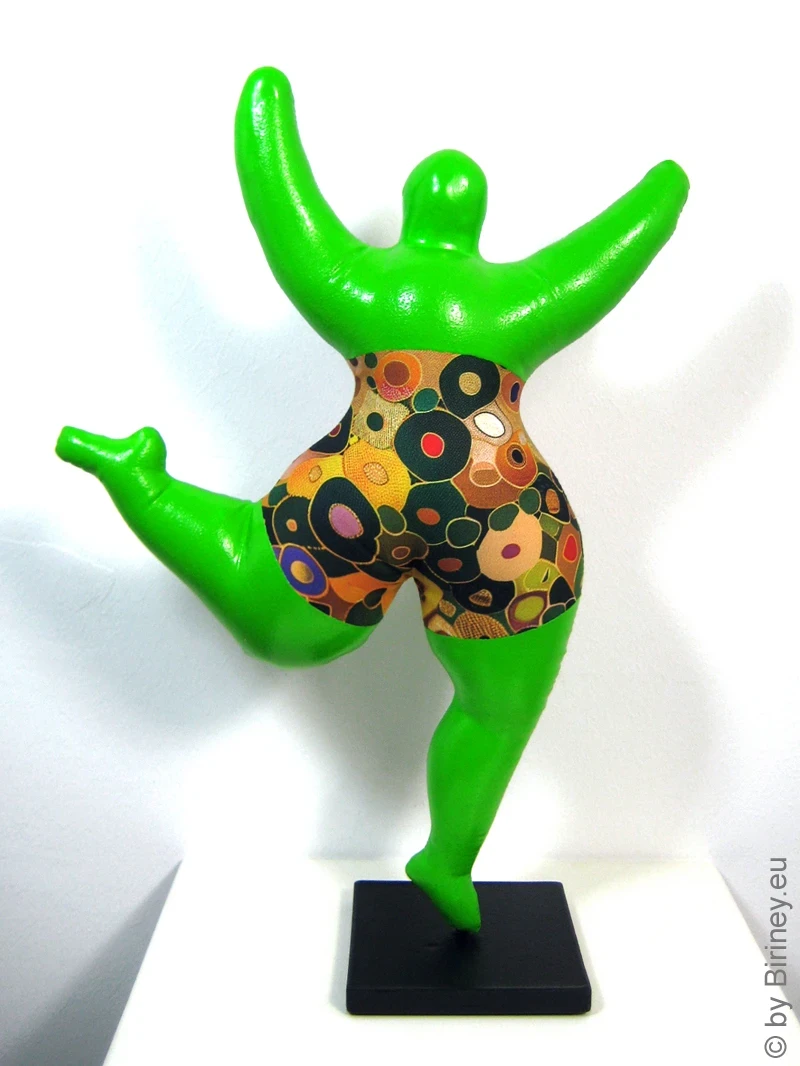 grüne Nana Figur mit Streifenmuster SL Höhe 34cm
