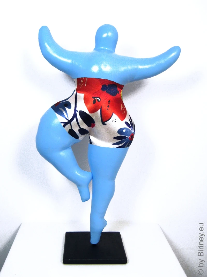 light blue Nana figure with floral pattern! SL Hight 33 cm/ 13 inches