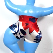 light blue Nana figure with floral pattern! SL Hight 33 cm/ 13 inches