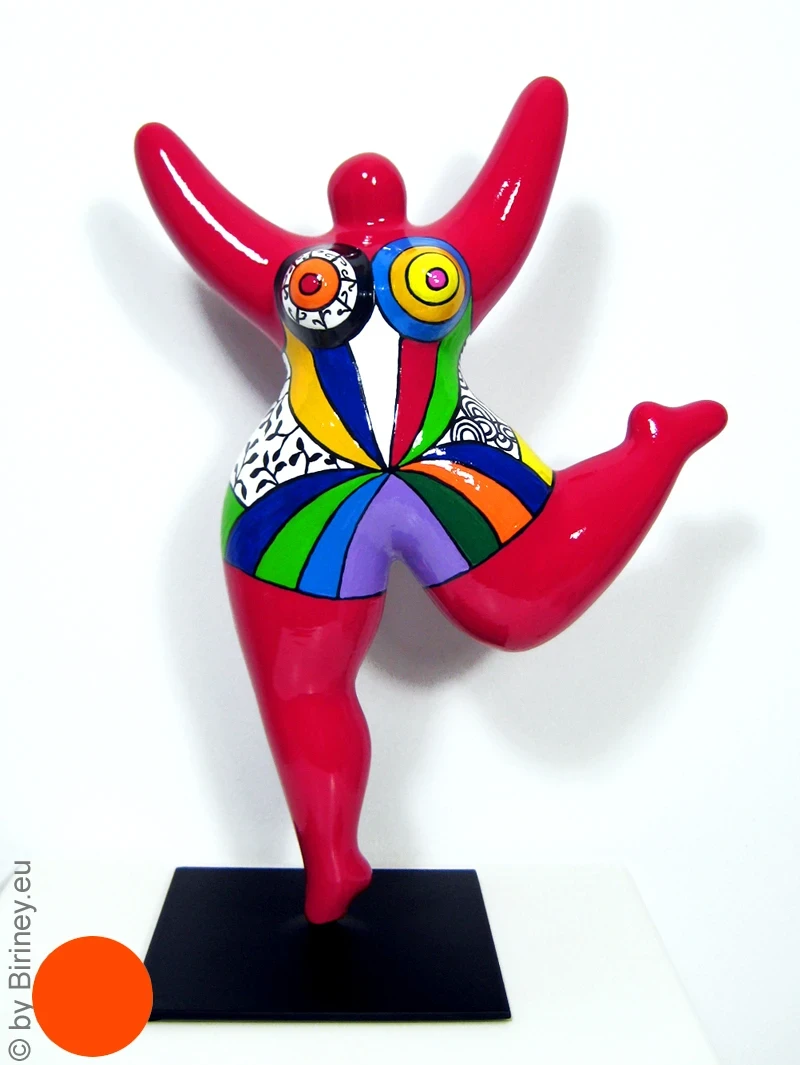 karminrote Nana-Figur mit Mustern 31cm