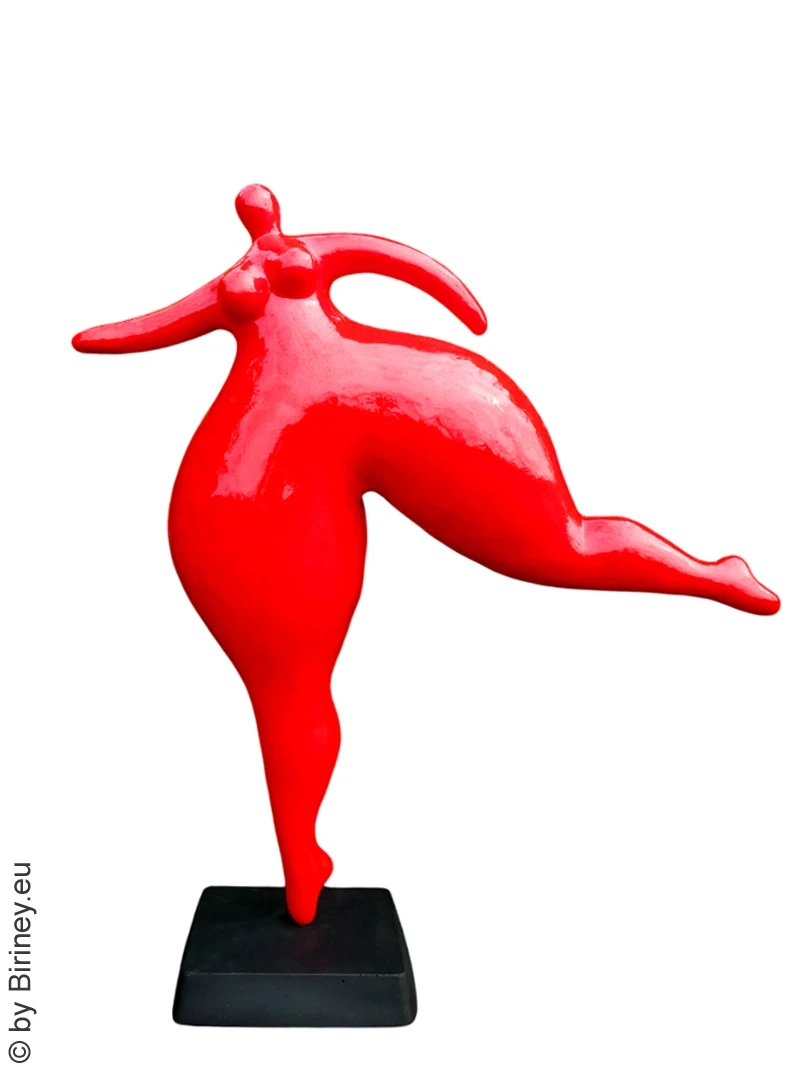 rote  Garten-Figur 55cm "Red Lady"  aus Kunstharz