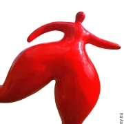 rote  Garten-Figur 55cm "Red Lady"  aus Kunstharz