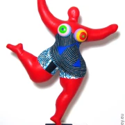 red Nana figure with blue pattern! SL Hight 51cm/ 20 inches