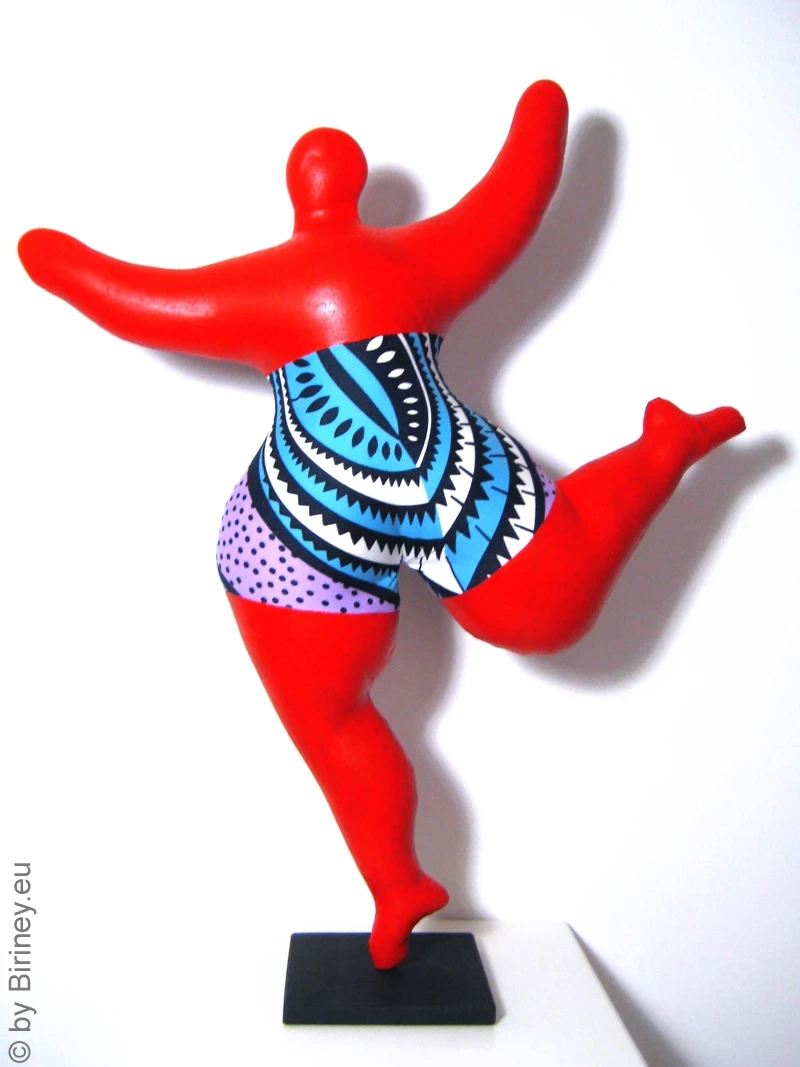 red Nana figure with blue pattern! SL Hight 51cm/ 20 inches
