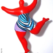 red Nana figure with blue pattern! SL Hight 51cm/ 20 inches