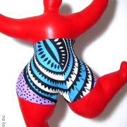red Nana figure with blue pattern! SL Hight 51cm/ 20 inches