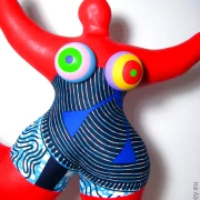 red Nana figure with blue pattern! SL Hight 51cm/ 20 inches