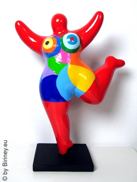 red Nana figurine “Summer” ceramic 22cm / 8.7 inches