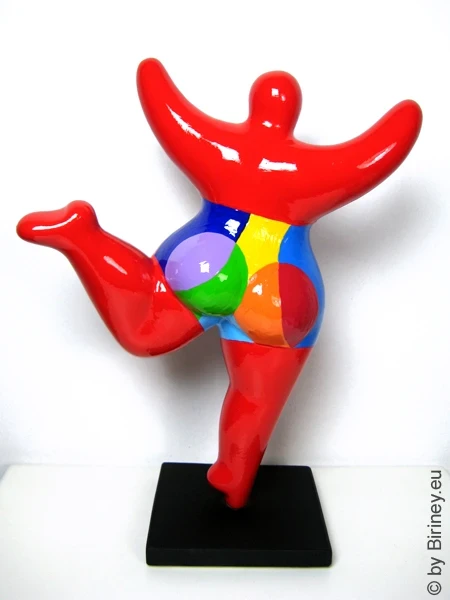 red Nana figurine “Summer” ceramic 22cm / 8.7 inches