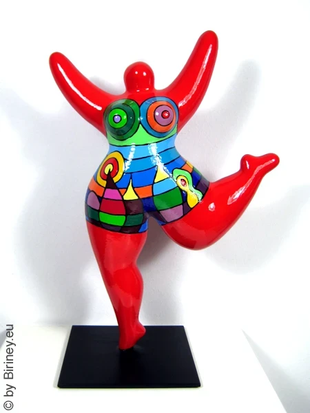rote Nana-Figur "Sunset" Keramik Höhe 31cm
