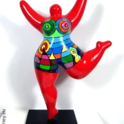 rote Nana-Figur "Sunset" Keramik Höhe 31cm