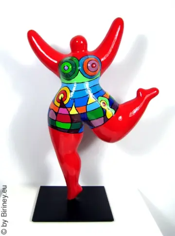 rote Nana-Figur "Sunset" Keramik Höhe 31cm