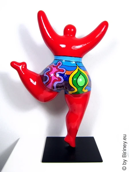 rote Nana-Figur "Sunset" Keramik Höhe 31cm