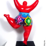 rote Nana-Figur "Sunset" Keramik Höhe 31cm