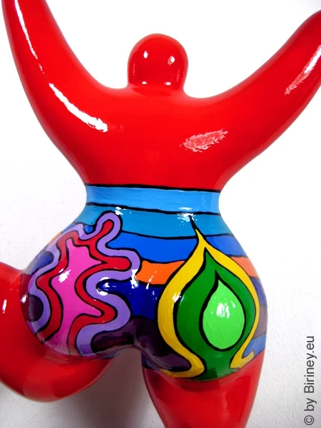 rote Nana-Figur "Sunset" Keramik Höhe 31cm