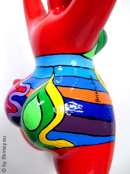 rote Nana-Figur "Sunset" Keramik Höhe 31cm