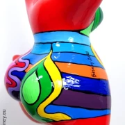 rote Nana-Figur "Sunset" Keramik Höhe 31cm