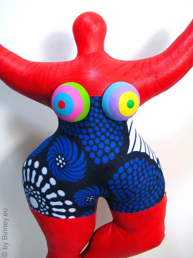 red Nana figure with blue pattern! SL Hight 37cm/ 14.5 inches