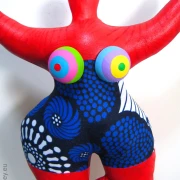 red Nana figure with blue pattern! SL Hight 37cm/ 14.5 inches