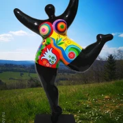 schwarz/bunte Nana-Figur 98cm für den Garten! Unikat