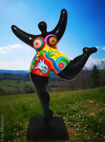 schwarz/bunte Nana-Figur 98cm für den Garten! Unikat