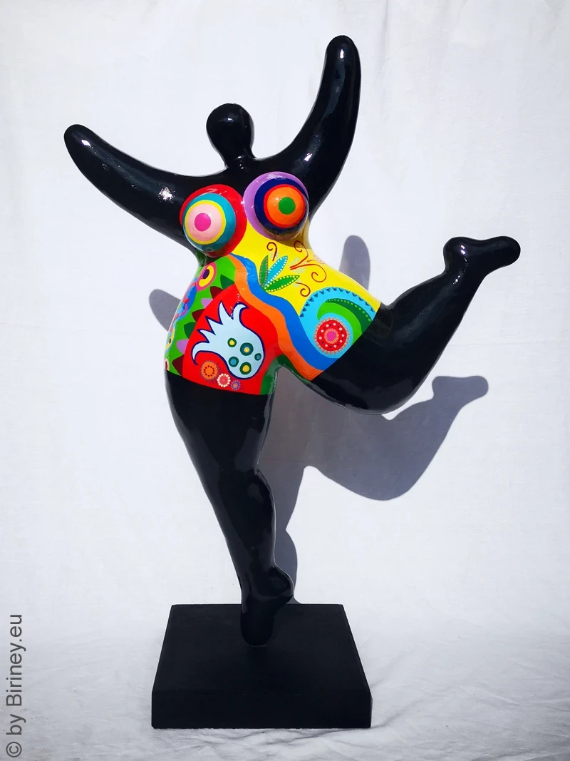 schwarz/bunte Nana-Figur 98cm für den Garten! Unikat