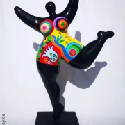 schwarz/bunte Nana-Figur 98cm für den Garten! Unikat