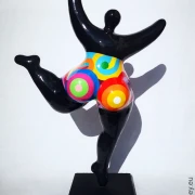 schwarz/bunte Nana-Figur 98cm für den Garten! Unikat