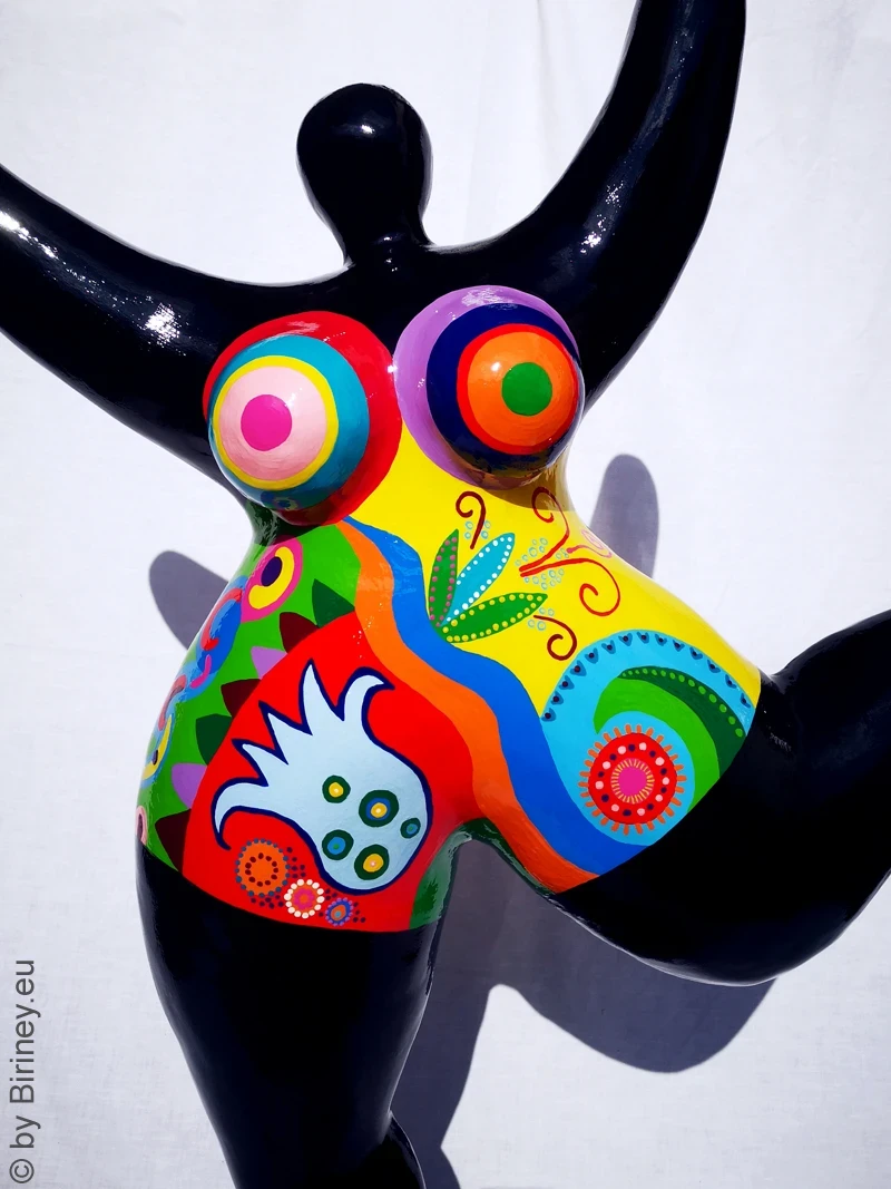 schwarz/bunte Nana-Figur 98cm für den Garten! Unikat