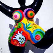 schwarz/bunte Nana-Figur 98cm für den Garten! Unikat